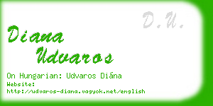 diana udvaros business card